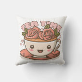 Coussin Thé Temps Rose Thé Kawaii (Verso)