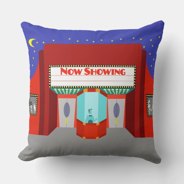 Coussin Théâtre de cinéma rétro Pillow (Recto)