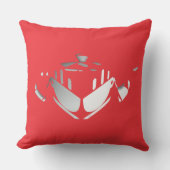 Coussin Théière + Tasses à thé Rouges (Recto)