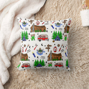 Coussin Thème Camping ou Midwest