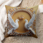 Coussin Thème d'amour émotionnel des colombes de mariage (Couverture)