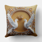 Coussin Thème d'amour émotionnel des colombes de mariage (Verso)