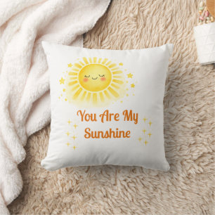 Coussin Thème de Baby Shower ensoleillé avec design aquare