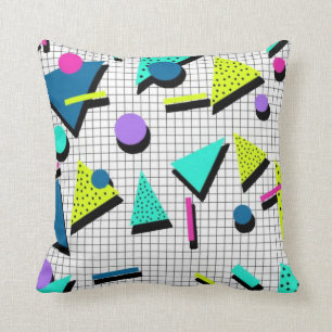 Coussin thème de carreau des années 80 rétro