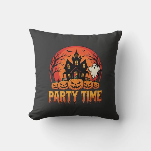 Coussin Thème de fantôme de citrouille pour la fête d'Hall (Recto)