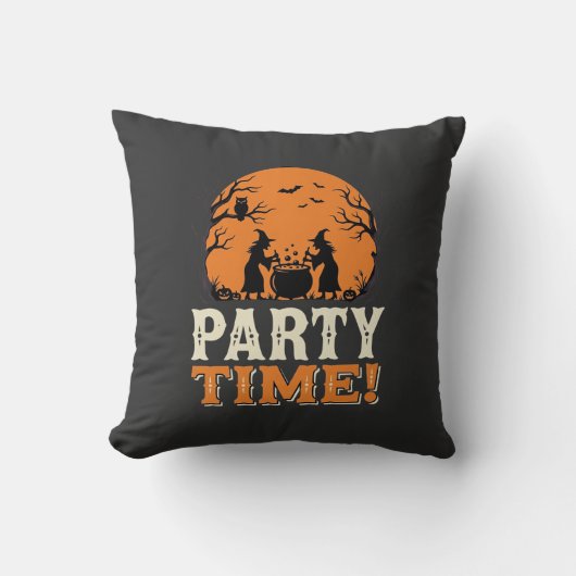 Coussin Thème de fête d'Halloween Sorcière Chaudron Design (Recto)
