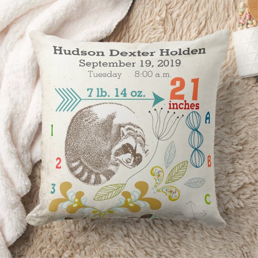 Coussin Thème de flèche de raton laveur de statistiques de (Couverture)