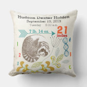 Coussin Thème de flèche de raton laveur de statistiques de (Recto)