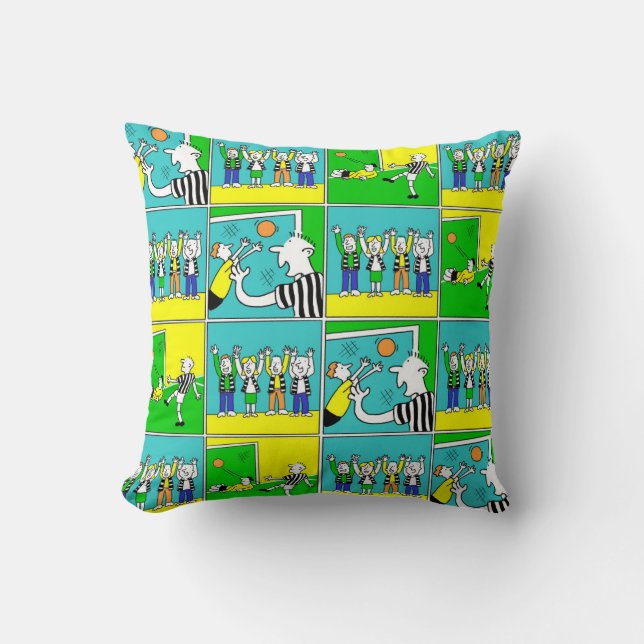 Coussin Thème de football avec joueurs et fans (Recto)