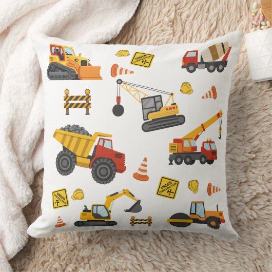 Coussin Thème de machines de chantier de camion de constru (Couverture)