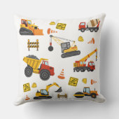 Coussin Thème de machines de chantier de camion de constru (Verso)