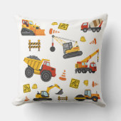 Coussin Thème de machines de chantier de camion de constru (Recto)