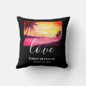 Coussin Thème de mariage Tropical Plage Coucher de soleil (Verso)
