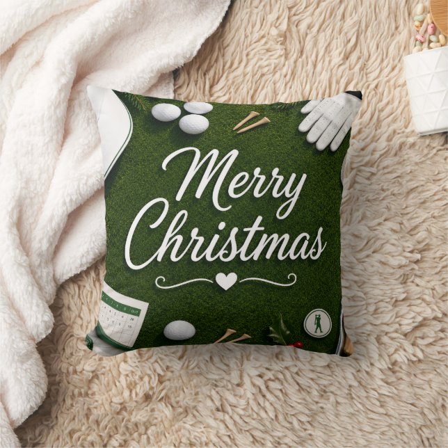 Coussin Thème de Noël golf pour golfeur (Couverture)