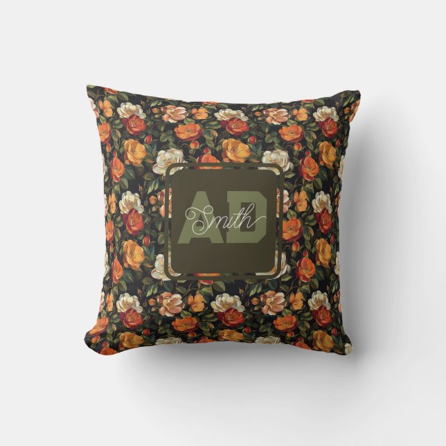 Coussin Thème de rose inspiré de la botanique pour l'anniv (Recto)