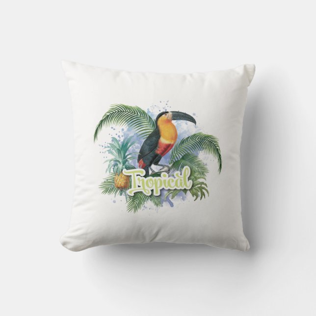 Coussin Thème du perroquet tropical (Recto)