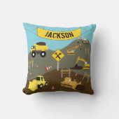 Coussin Thème du site des camions de construction (Recto)