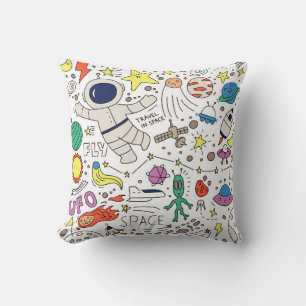 Coussin Thème Espace dans l'illustration style doodé