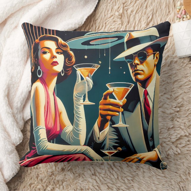 Coussin Thème Gangster Martini de l'ère spatiale Las Vegas (Couverture)