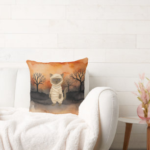 Coussin Thème Halloween pour les amoureux de chats siamois