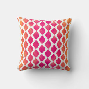 Coussin Thème indien glamour marocain arabe rose et orange