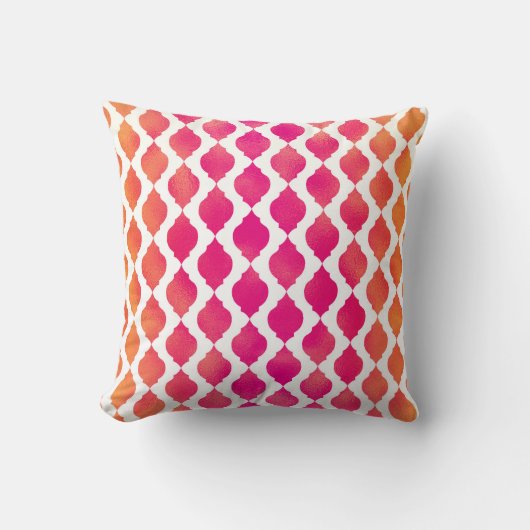 Coussin Thème indien marocain arabe rose et orange Glam (Recto)