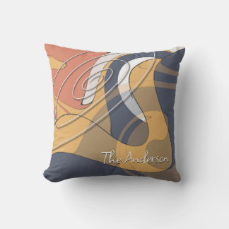 Coussin Thème Moderne Boho Avec Nom De Famille Artistique