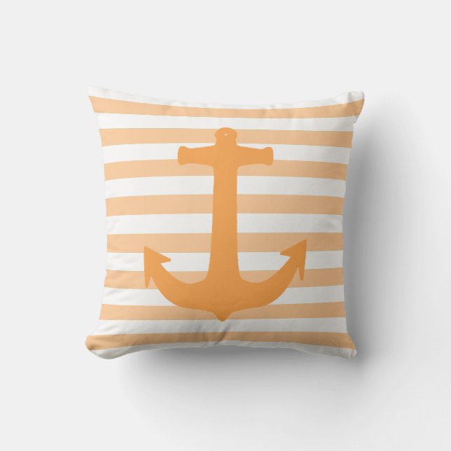 Coussin Thème nautique pêche Ancres et Rayures (Recto)