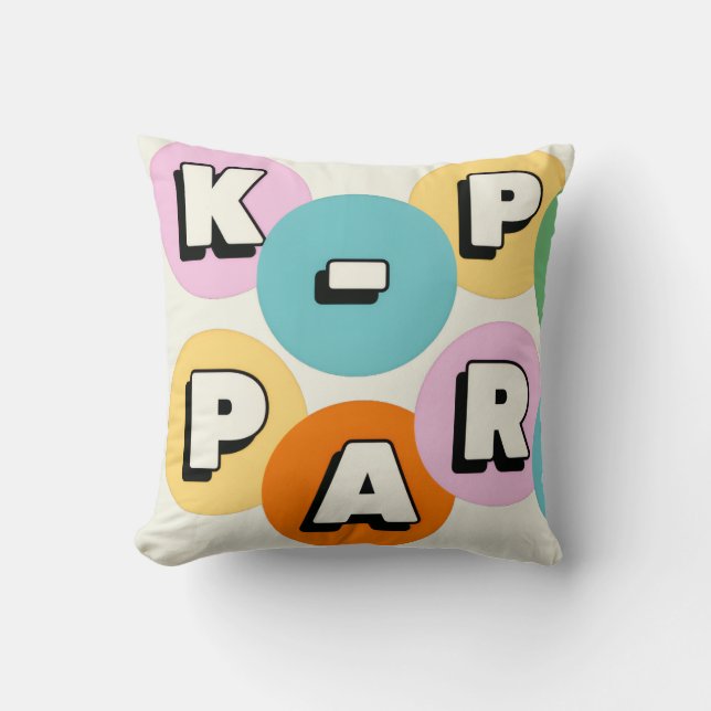 Coussin Thème personnalisé nom pop coréen K-pop (Recto)