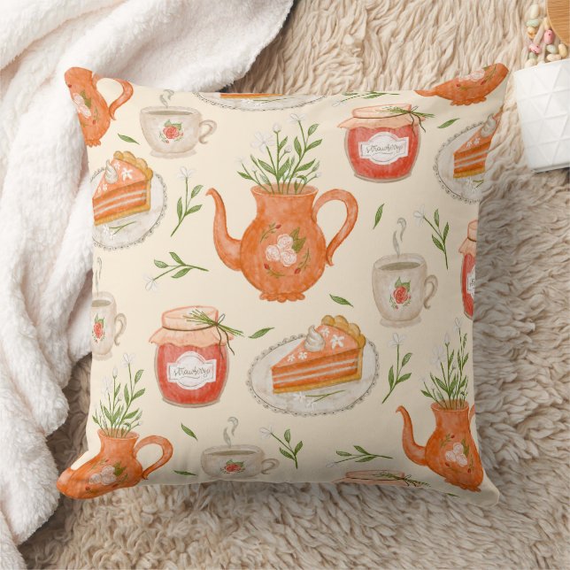 Coussin Thème sans couture d'art folklorique pour le thé e (Couverture)