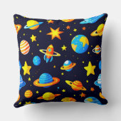 Coussin Thème spatial coloré avec planètes (Verso)