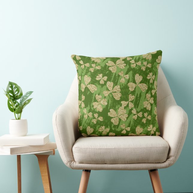 COUSSIN THÈME VERT ET OR SAINT-PATRICK  (Chaise)