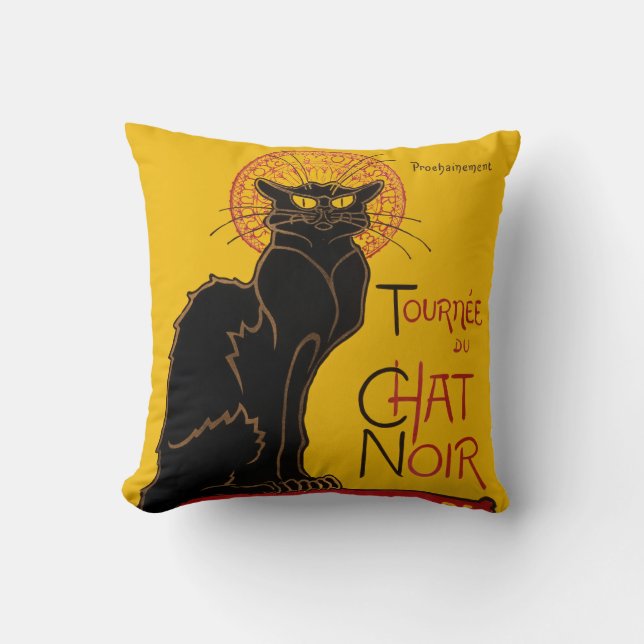 Coussin Theophile Steinlen - Le Conversation Noir Vintage (Recto)