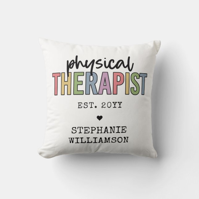 Coussin Thérapeute physique sur mesure PT Diplômes (Recto)