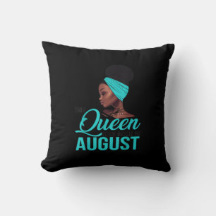 Coussin This Queen Was Born In août Birthday for Black