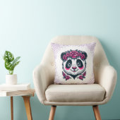 Coussin This smiling panda framed by pink roses blends exo (Chaise)