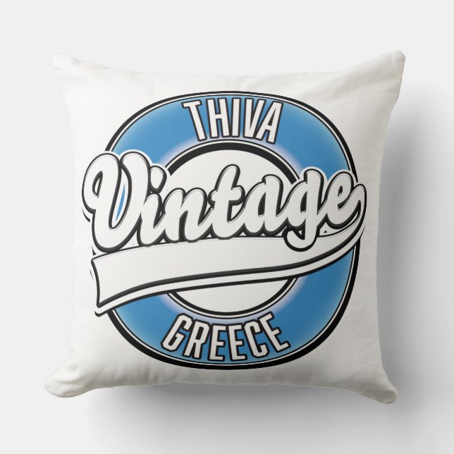 Coussin Thiva Grèce logo vintage (Recto)