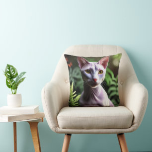 Coussin "Thon le chat sans cheveux : élégant et soyeux"