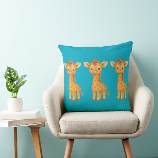 Coussin "Three Giraffe Friends" Throw Pillow (Chaise)