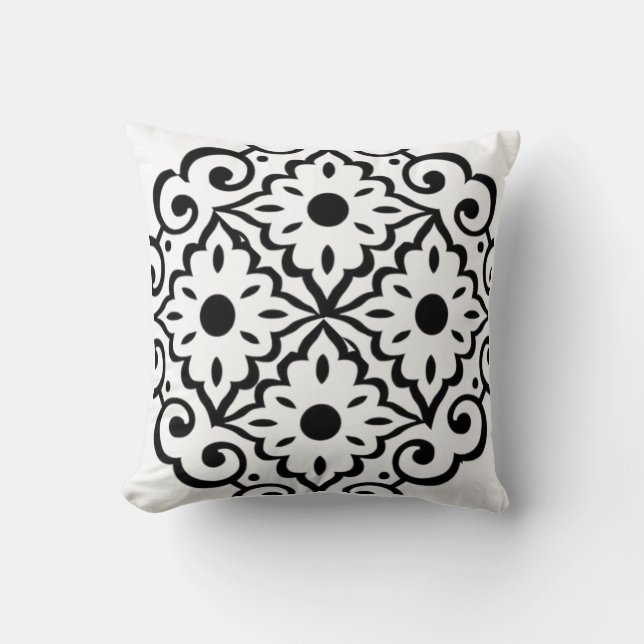 Coussin Throw Pillow Elegant Moroccan Geometric Throw Pill (Recto)