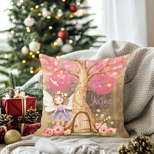 Coussin Throw Pillow fée de printemps colorée