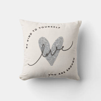 Coussin Throw Pillow – Glitter Heart Love Design | Minimal