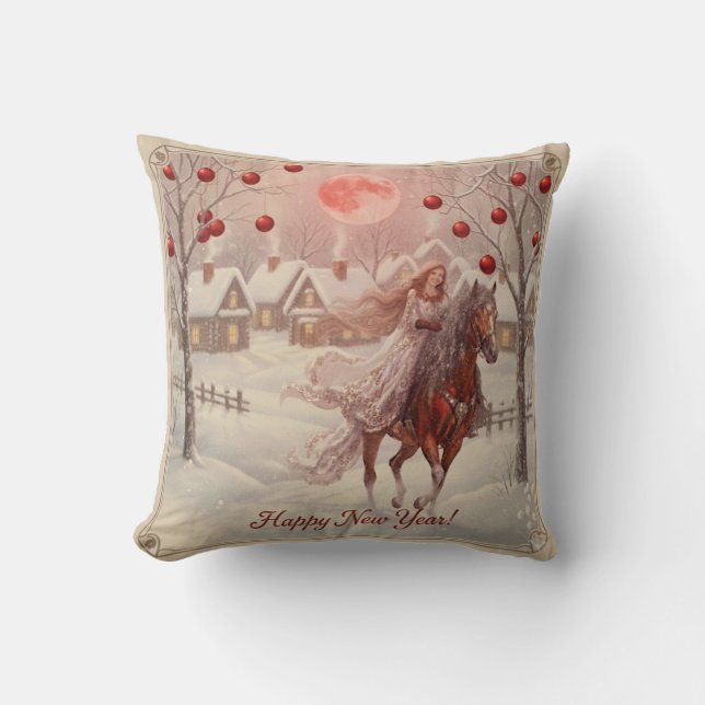 Coussin Throw Pillow "Happy New Year (Recto)