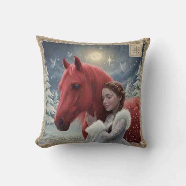 Coussin Throw Pillow "Happy New Year (Recto)