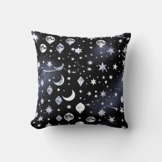 Coussin Throw Pillow – Luxury Onyx Celestial Moon