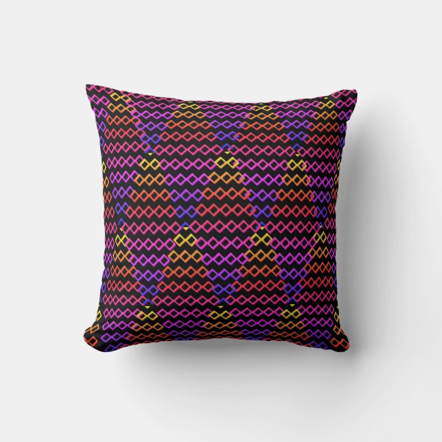 Coussin Throw Pillow Multicolore Rhombus  (Recto)