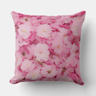 Coussin Throw Pillow Pink Cherry Blossom Floral Botanical