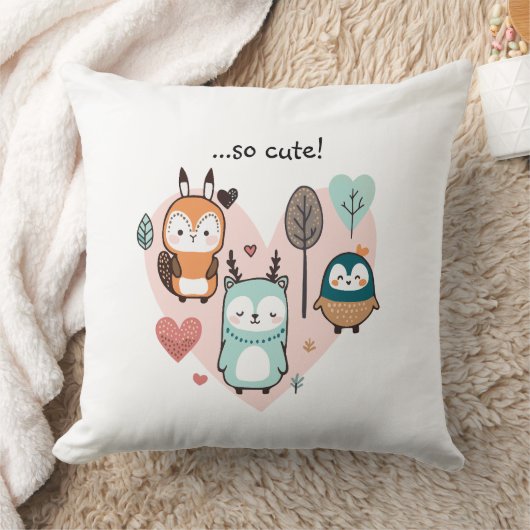 Coussin Throw Pillow présente une jolie illustration. (Couverture)