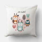Coussin Throw Pillow présente une jolie illustration. (Recto)