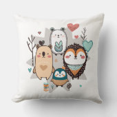 Coussin Throw Pillow présente une jolie illustration. (Recto)